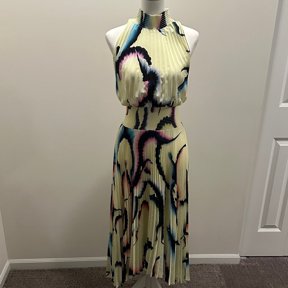 A.L.C. Renzo Yellow Pleated Dress *Please read details*